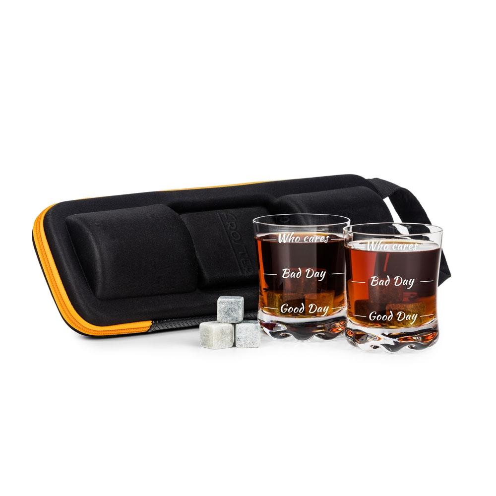 Set pentru iubitorii de whisky Froster cu cuburi răcoroase și inscripție pe pahare